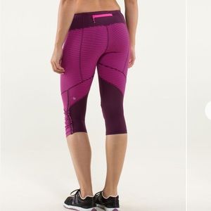 💗 Lululemon Run: For Your Life Crop Raspberry Glo Light Plum